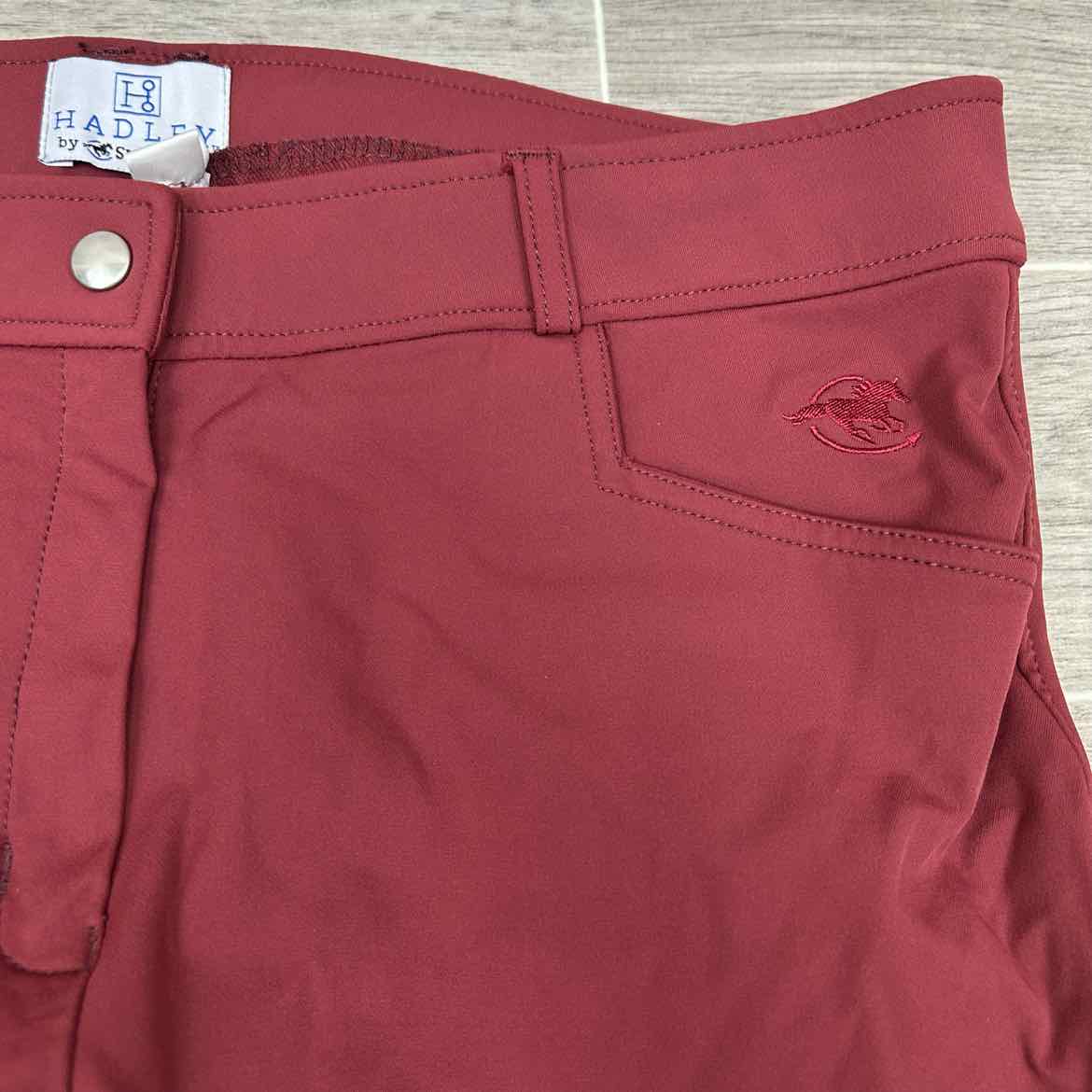 SmartPak Hadley High-Rise Full Seat Breeches in Merlot, Size 36 R