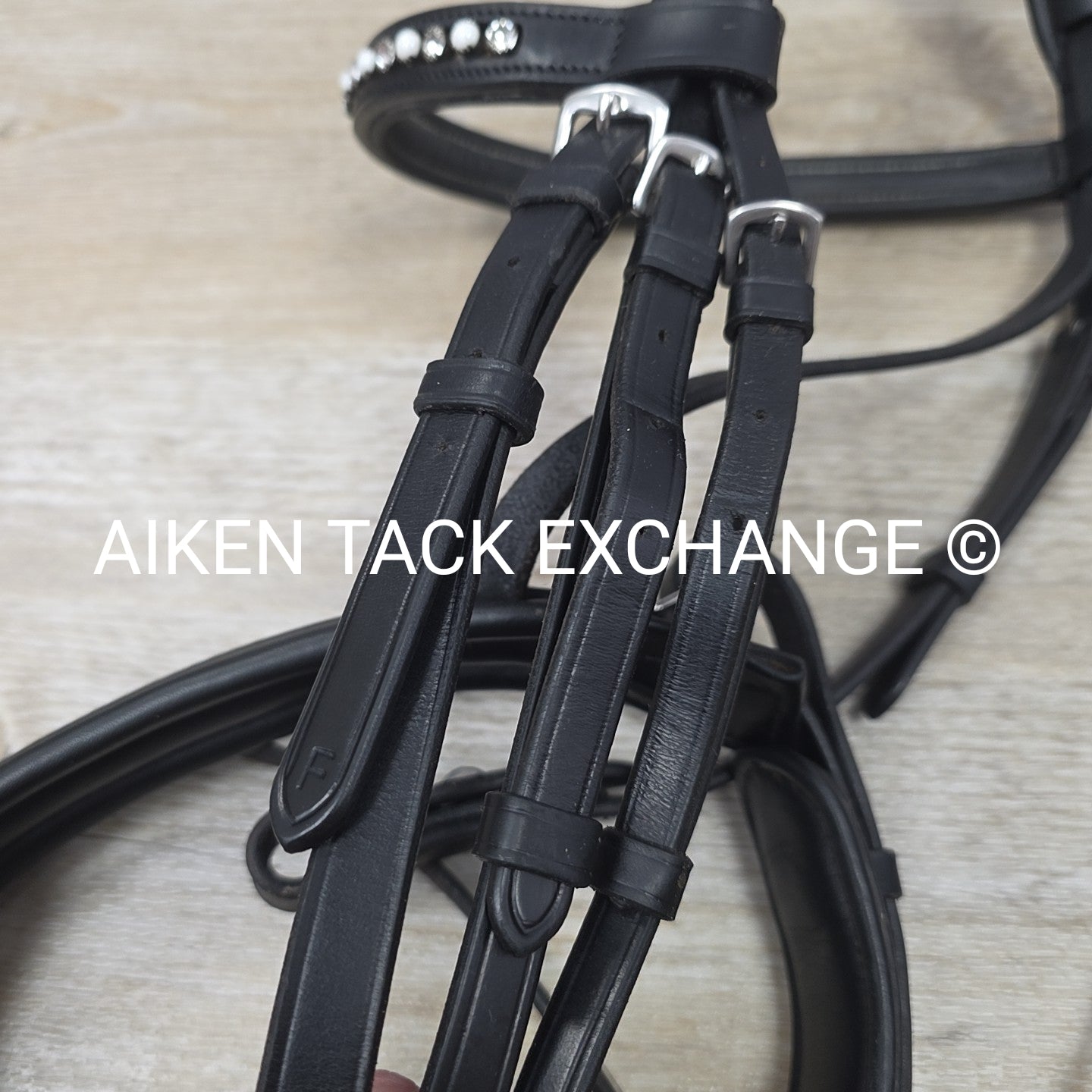 KL Select Dressage Bridle with Matching Reins, Black, Size Full
