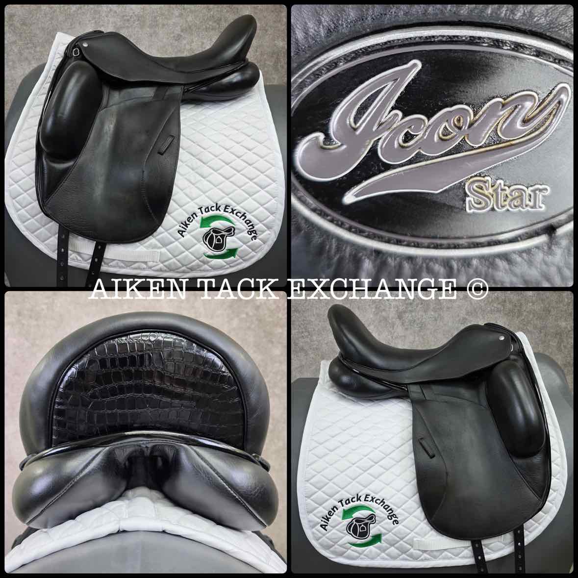 2014 Custom Saddlery Icon Star Monoflap Dressage Saddle, 18" Seat, Adjustable Tree, Wool Flocked Panels