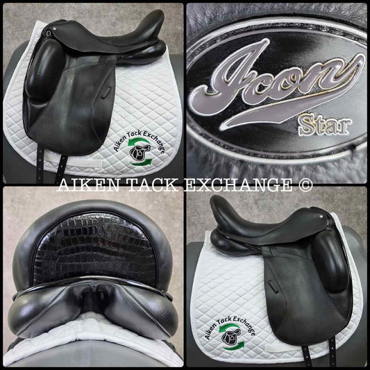 2014 Custom Saddlery Icon Star Monoflap Dressage Saddle, 18" Seat, Adjustable Tree, Wool Flocked Panels