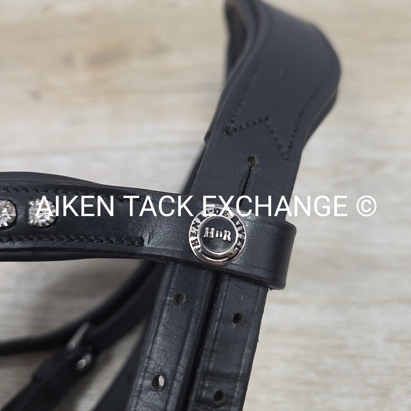 HDR Diamonte Dressage Bridle, Missing Throat Latch & Cheek Pieces, No Reins, Siz