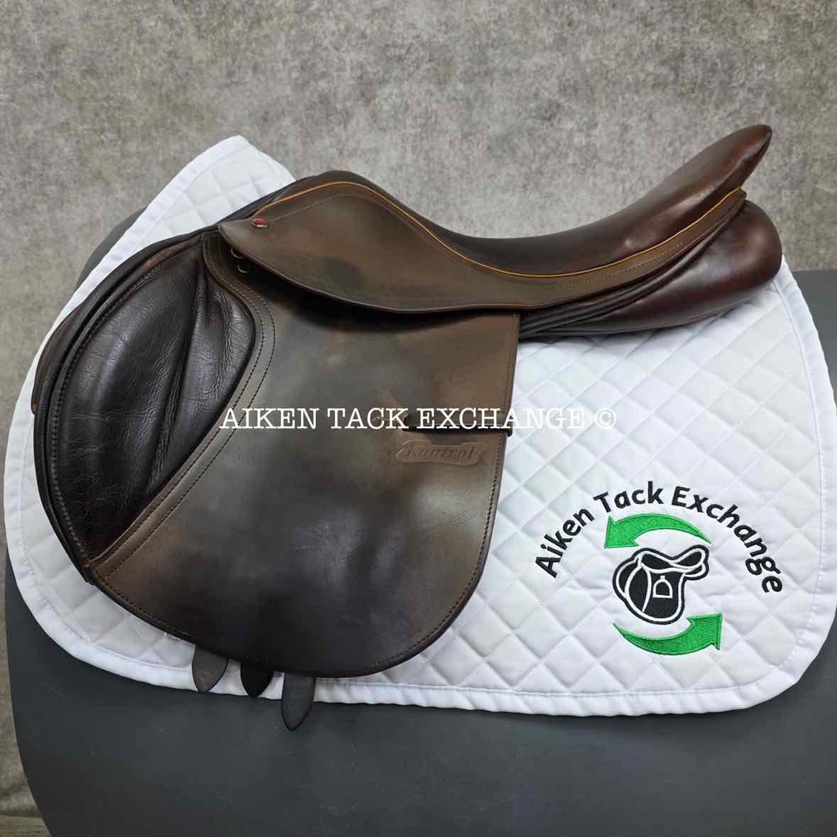 **SOLD** Albion Kontrol Jump Saddle, 18" Seat, Medium Wide Tree, Wool Flocked Panels