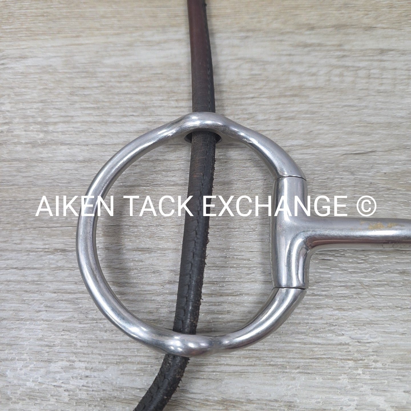 Single Joint Large Ring Loose Ring Gag Bit with Rope Cheek Pieces 5.75"