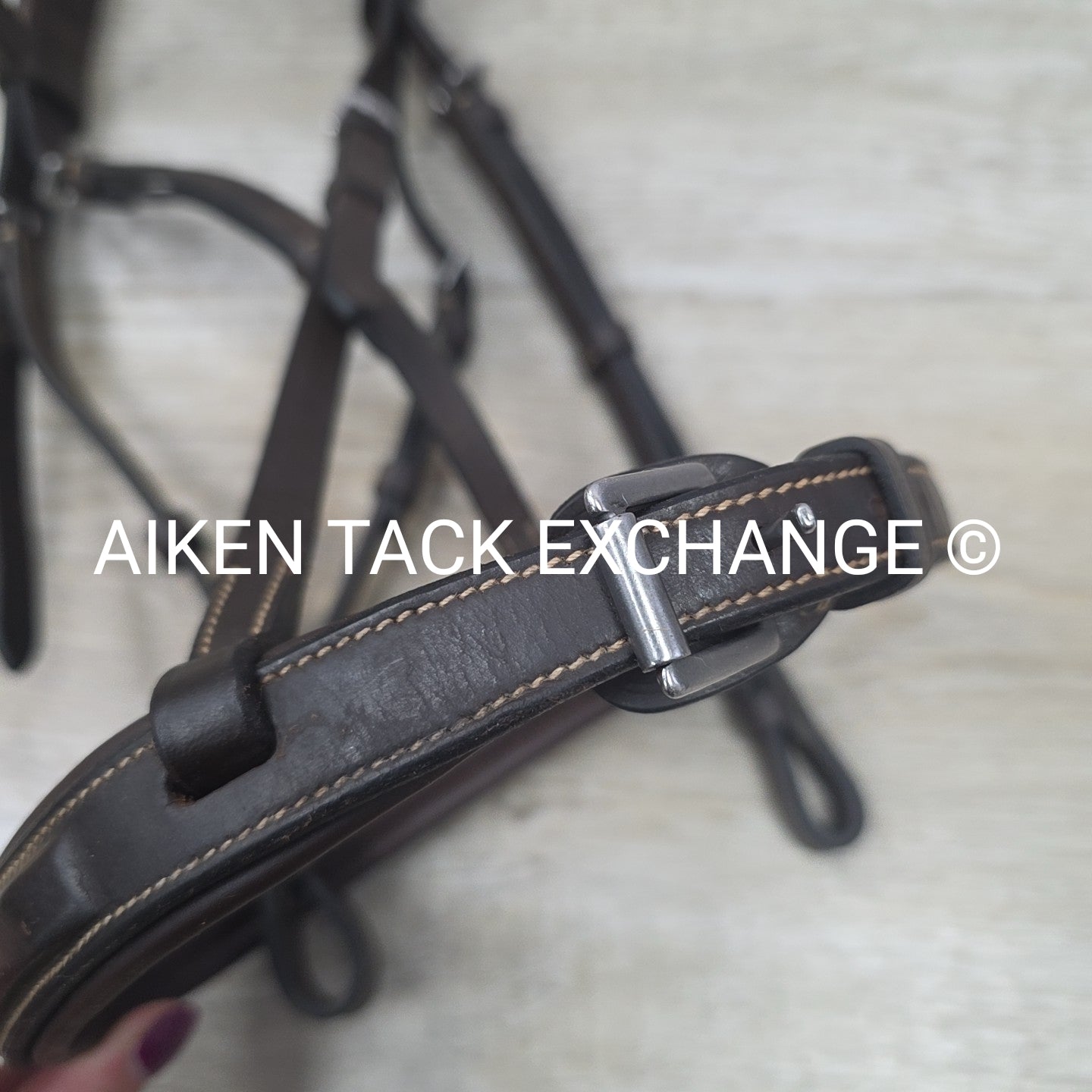 Monocrown Fancy Stitched Bridle, No Reins, Brown, Size Full