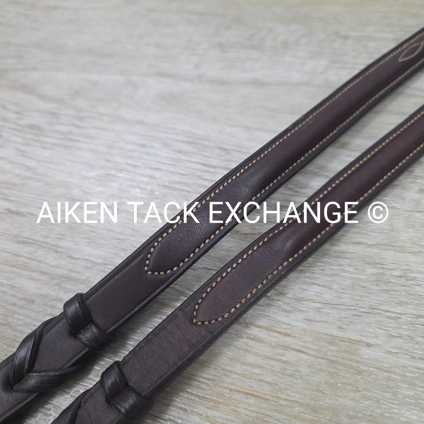Fancy Stitched Laced Reins, Brown, 56"