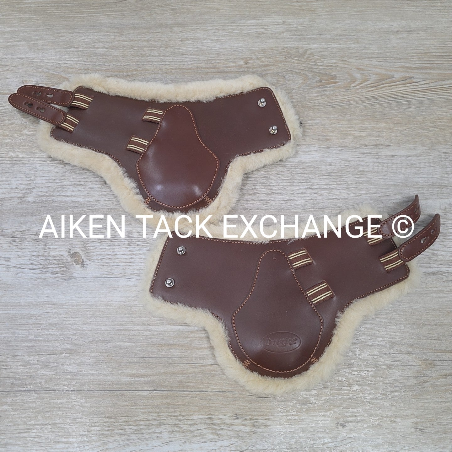 Prestige Sheepskin Lined Leather Hind Fetlock Boots, Brown, Size Large