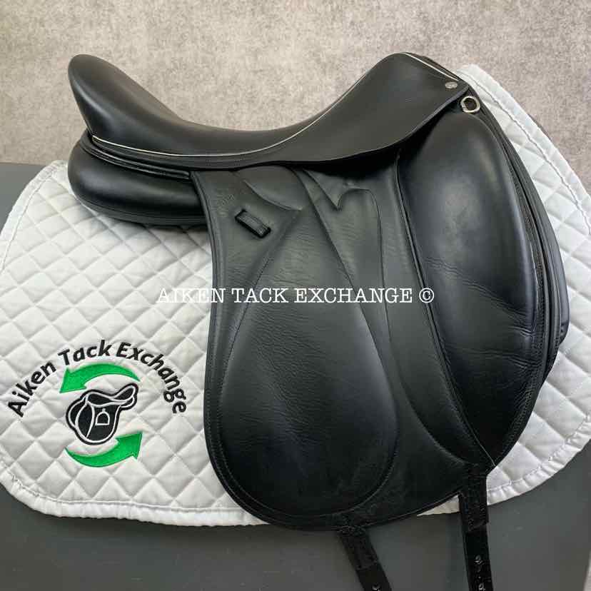 **SOLD** 2017 Devoucoux Makila S Monoflap Dressage Saddle, 18" Seat, 3A Flap, Medium Wide Tree, Foam D3D Panels, Buffalo Leather
