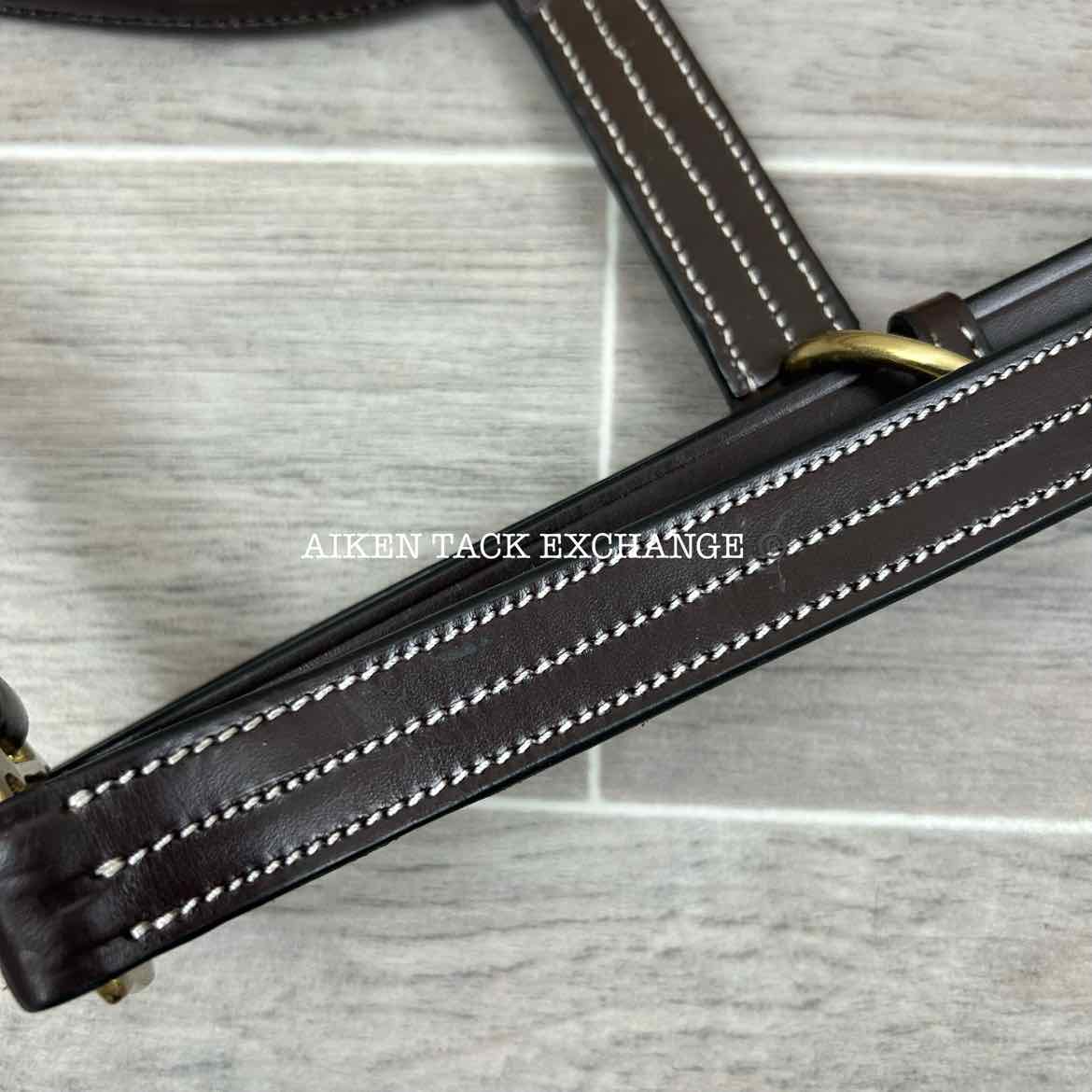 KL Select Black Oak Pine Leather Halter, Brown/Brown, Oversize