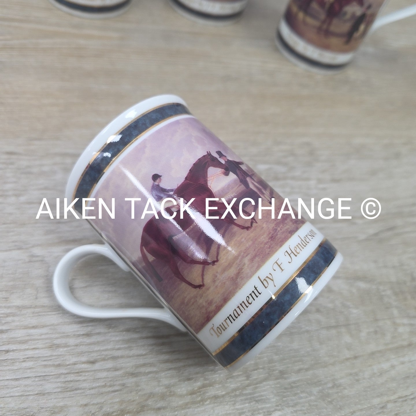 Cloverleaf Porcelain Jockey Mugs, Set of 4