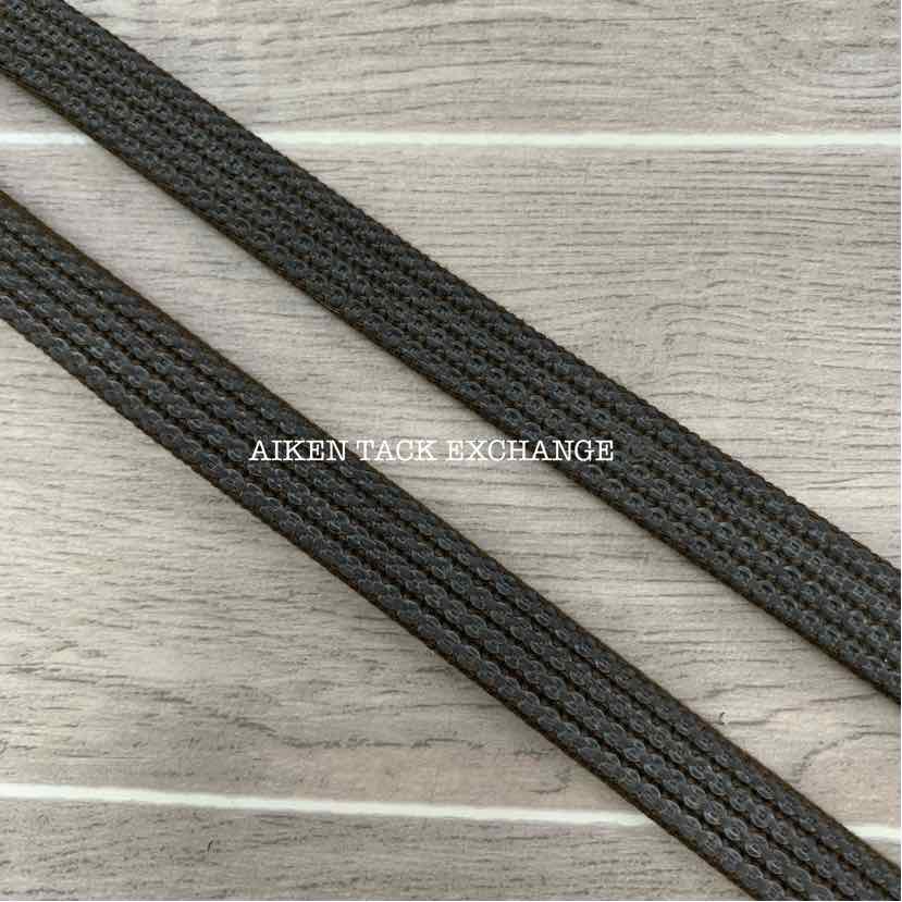KL Select Red Barn Special Grip Reins (No Stops), Brown, Size Full - 54"