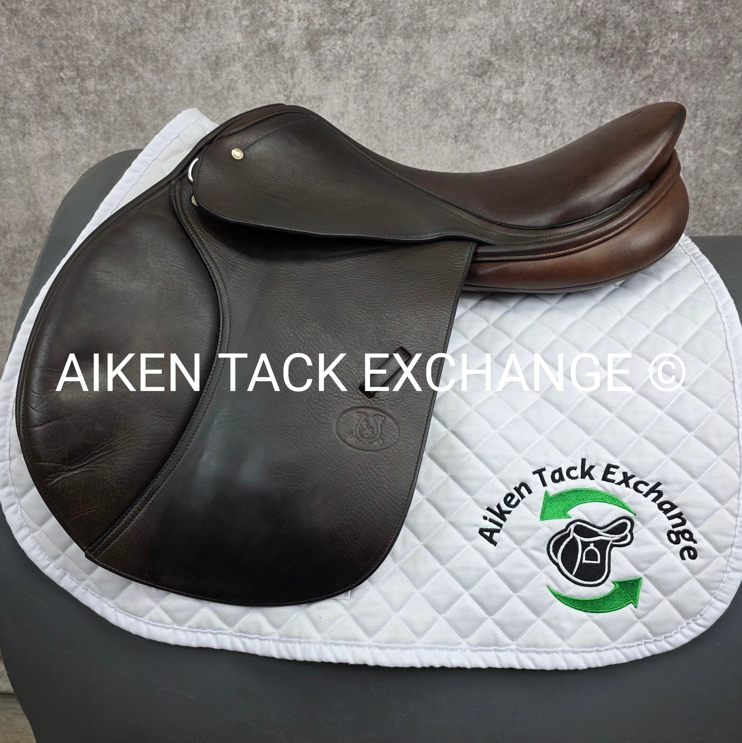 **SOLD** 2002 Schleese Leslie Jump Saddle, 17.5" Seat, Medium Wide Tree, Wool Flocked Panels