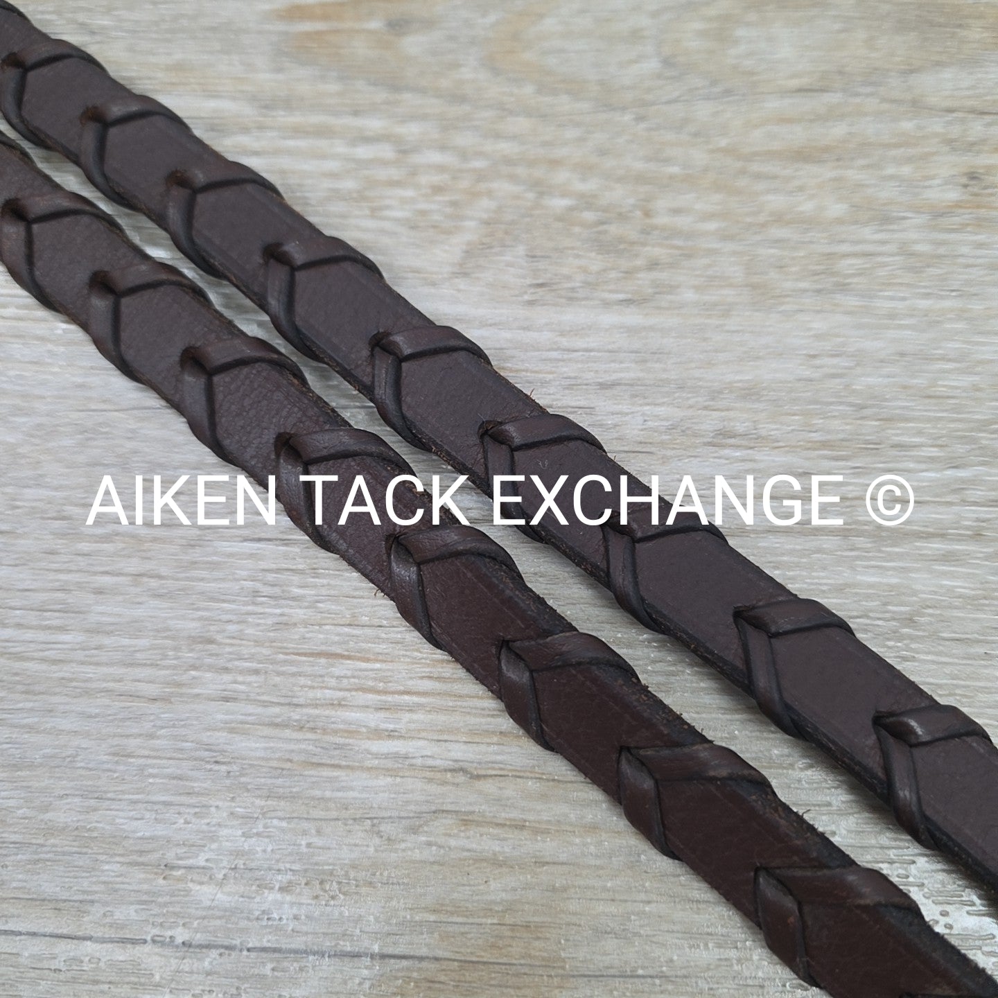 Plain Laced Reins, Brown, 58"