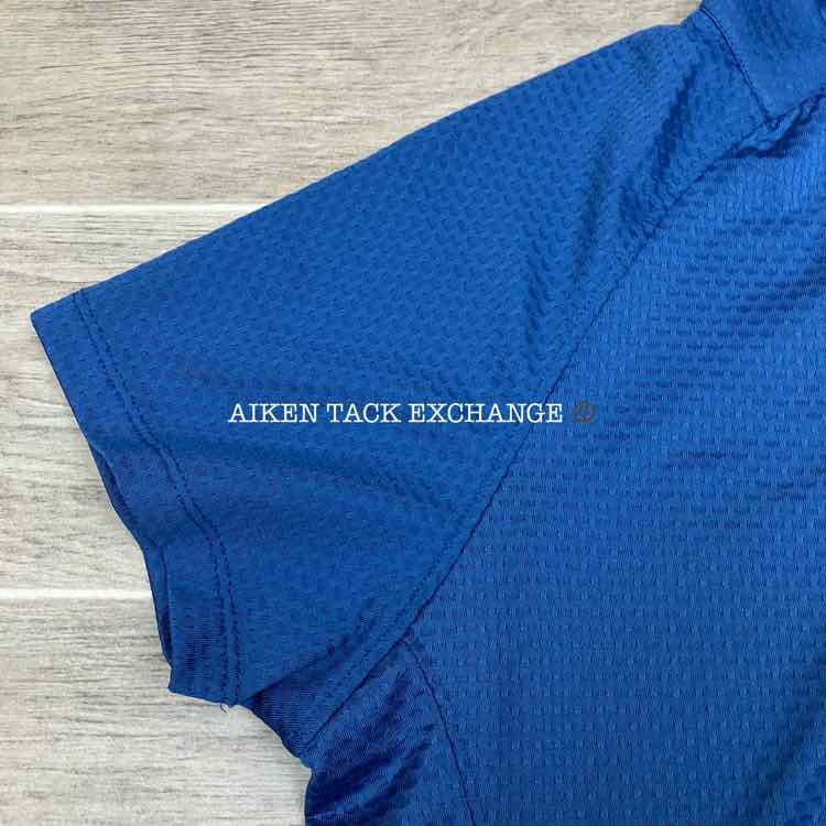 Dover Saddlery Quarter Zip Short Sleeve Shirt, Blue, Size XS