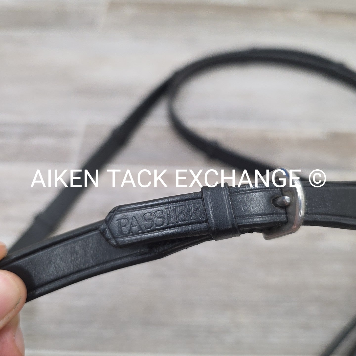 Passier Leather Reins with Hand Stops, Black, 56"