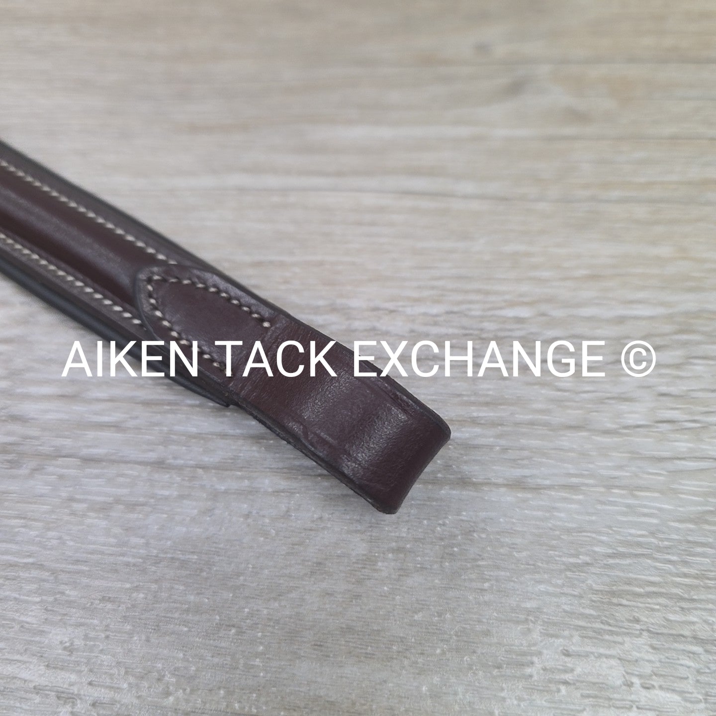 Plain Round Raised Padded Browband, Brown, 15"