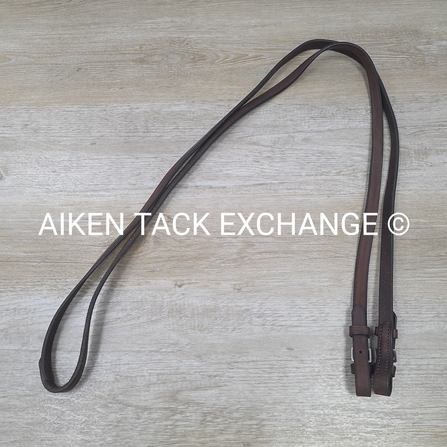 Flat Leather Reins, Brown, 54"