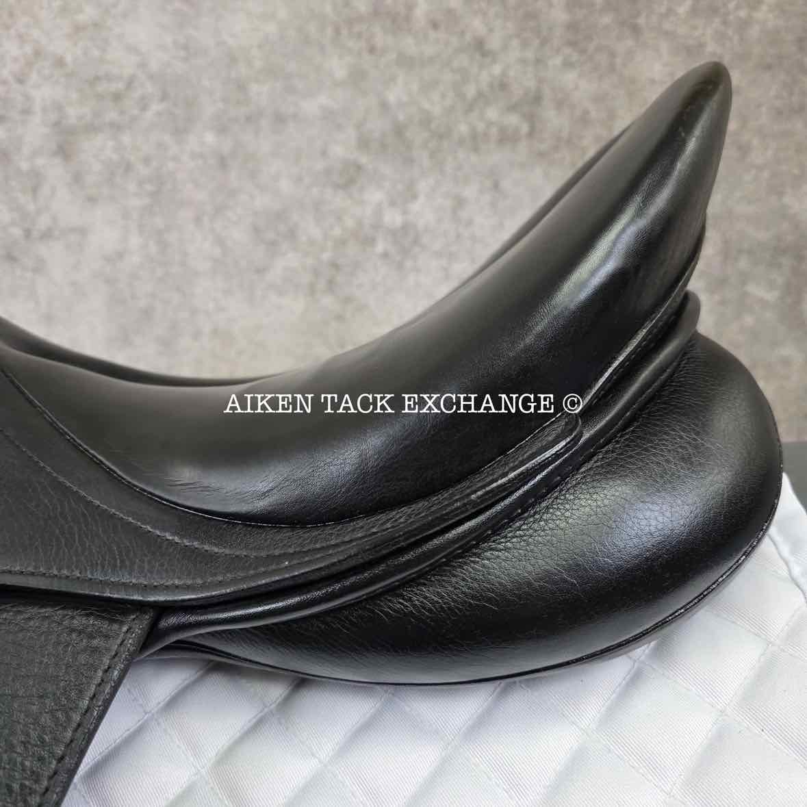 2014 Stubben Aramis Dressage Saddle with Equi-Soft, 18" Seat, 28cm Tree - Medium, Wool Flocked Panels