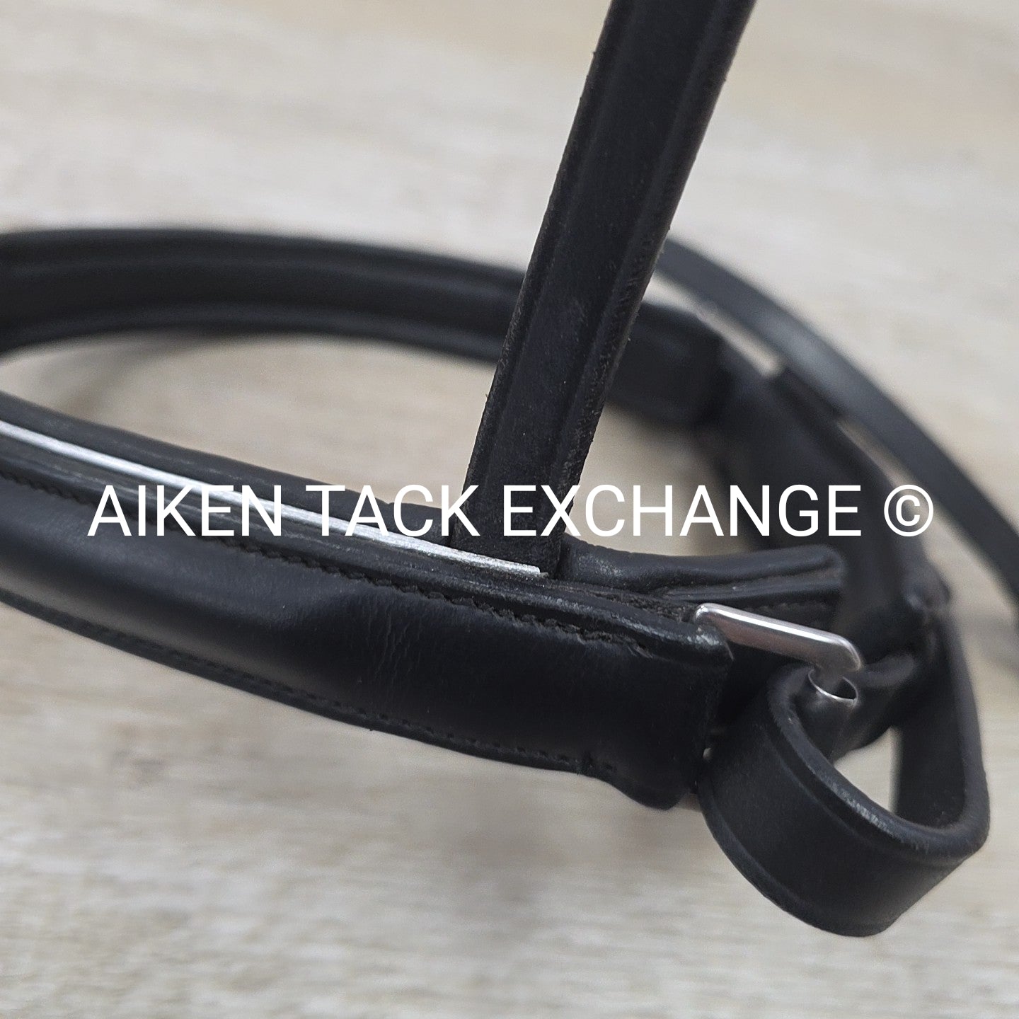 Padded Crank Noseband for Monocrown Bridle, Black with Silver, Size Full