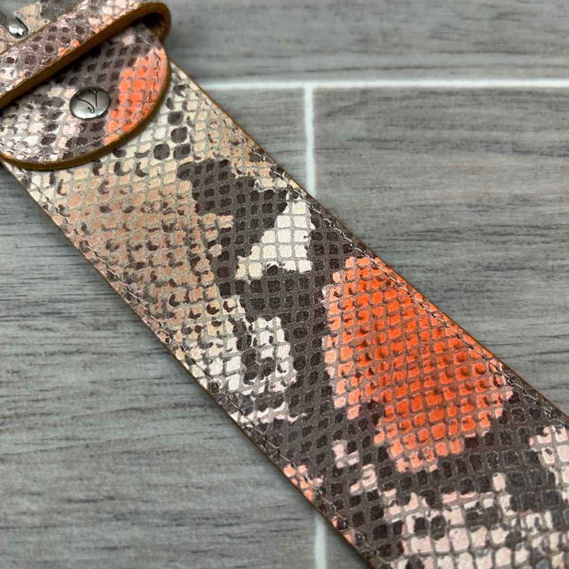 Tailored Sportsman Wide Snakeskin Belt, Size Small