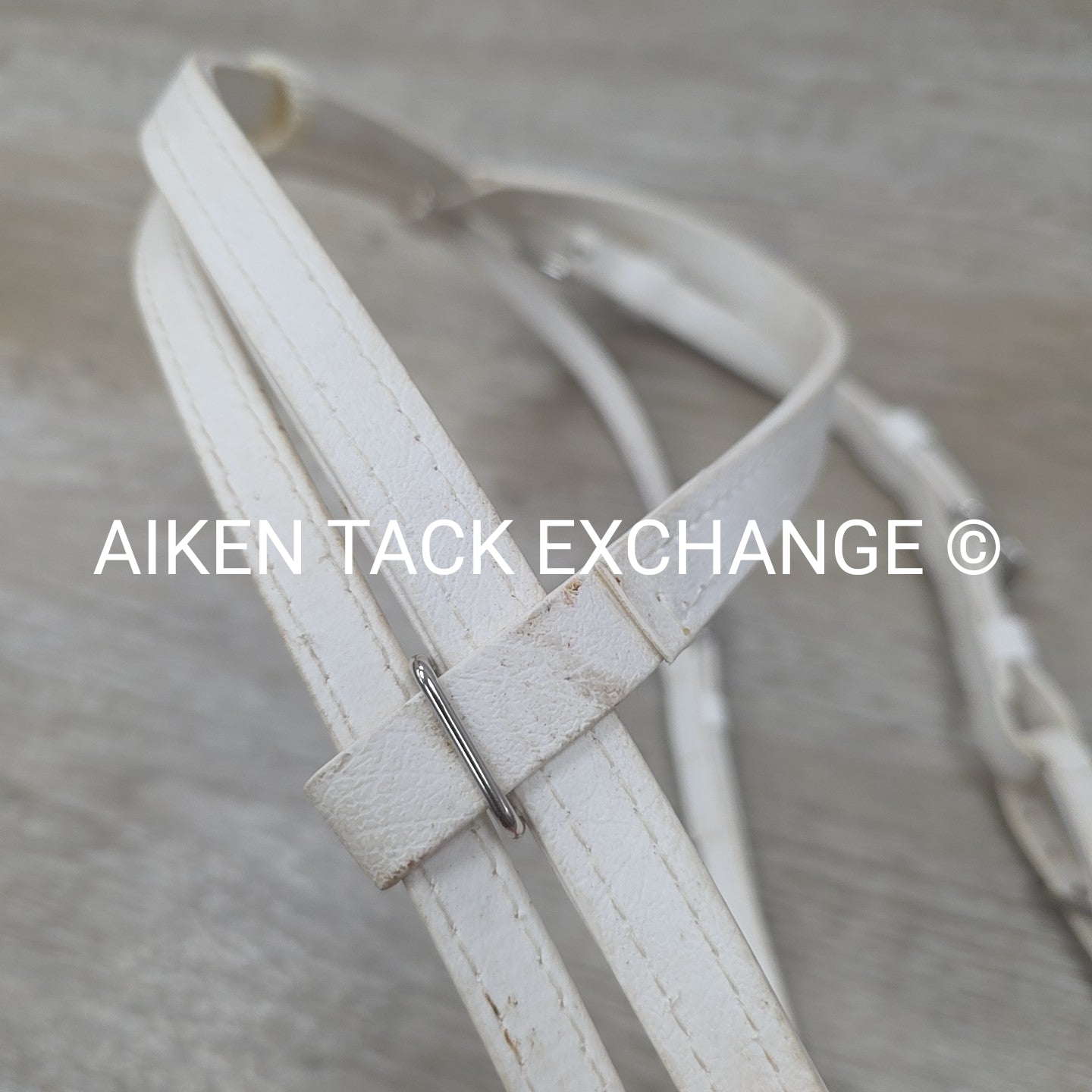 Jacks Beta Headstall and Curb Strap, White, Size Cob / Full