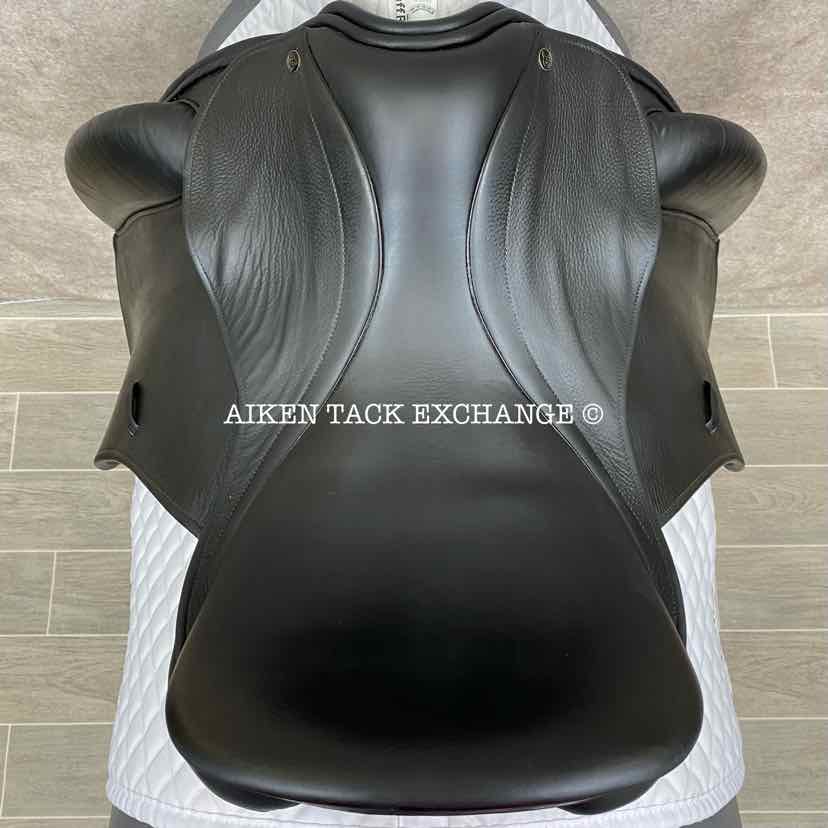 2009 County Perfection Dressage Saddle, 17" Seat, Forward Flap, Medium Tree, Wool Flocked Panels