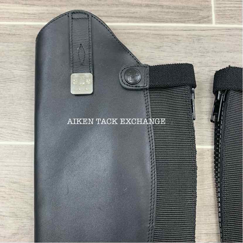 Huntley Equestrian Premium Leather Half Chap, Size X-Small Short
