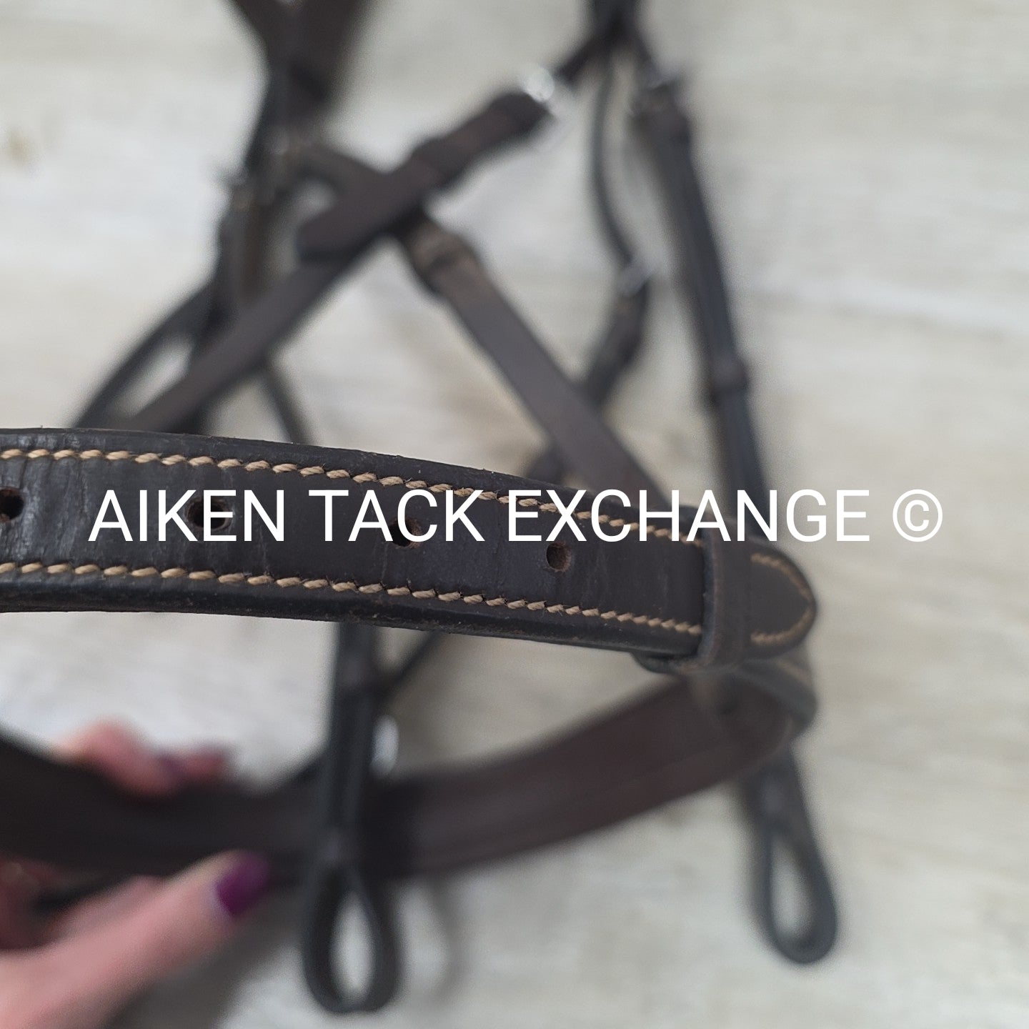 Monocrown Fancy Stitched Bridle, No Reins, Brown, Size Full