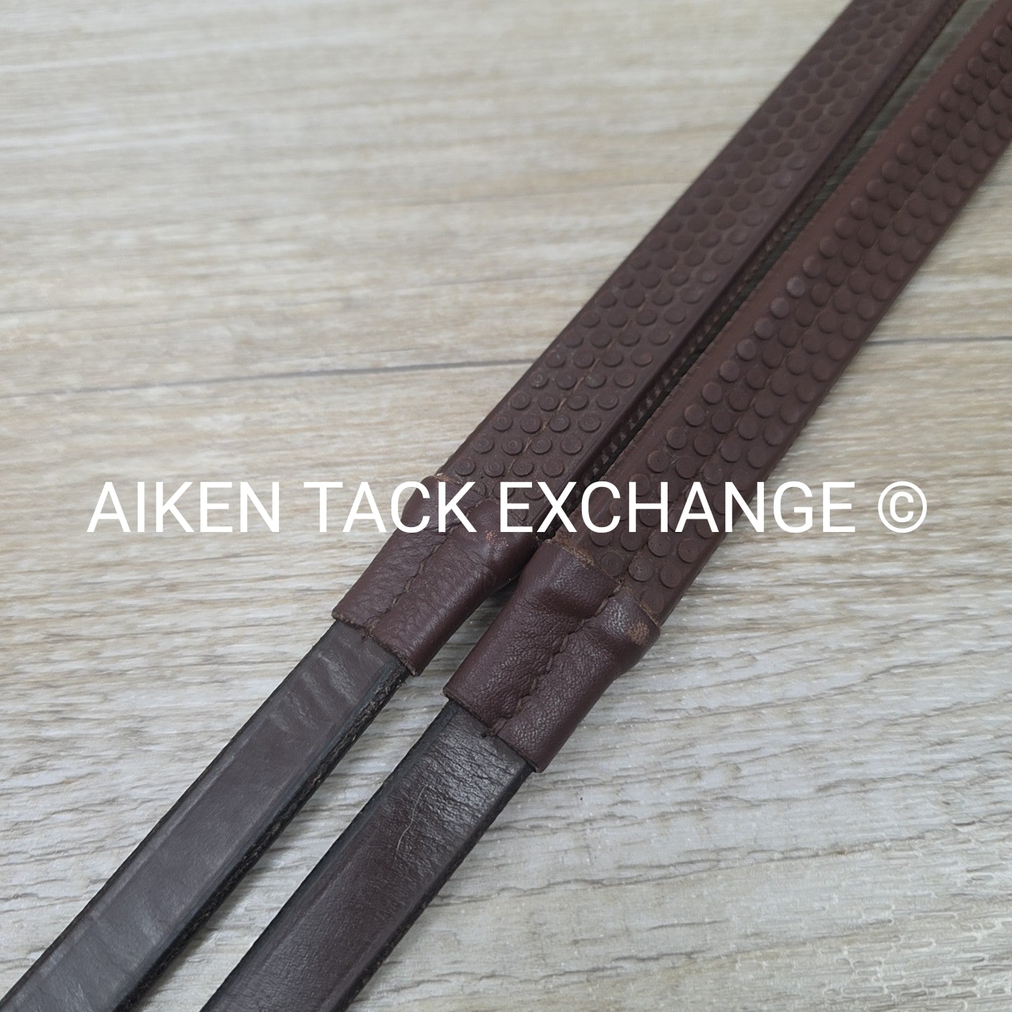 KL Select Black Oak Rubber Reins, Brown, Size Full