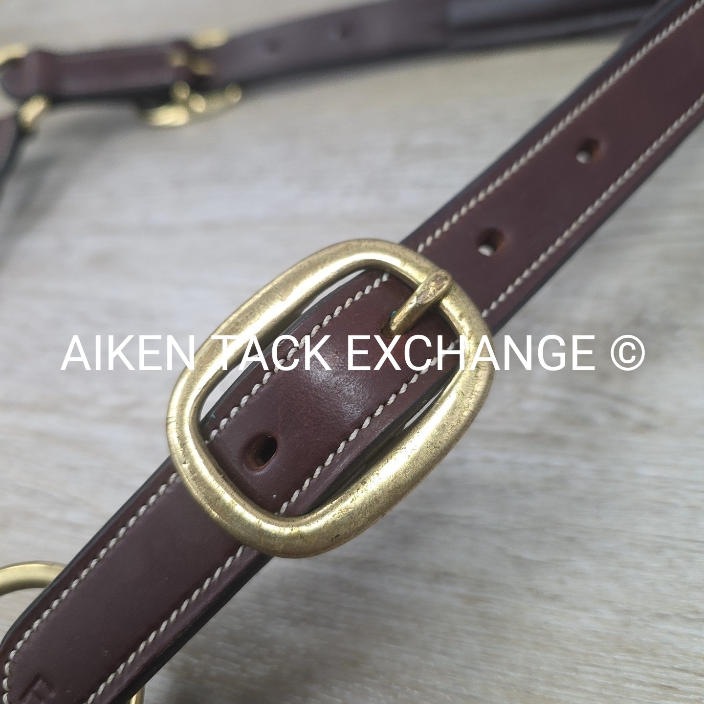 Padded Fancy Stitched Leather Halter, Brown, Size Full