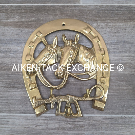 Metal Horseshoe Decor, 3 Small Hooks