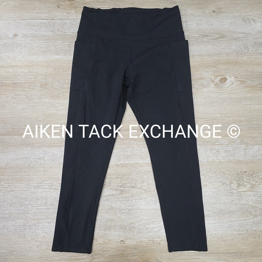 Danskin High-Rise Athletic Leggings wtih Pockets, Black, Women's Size Large