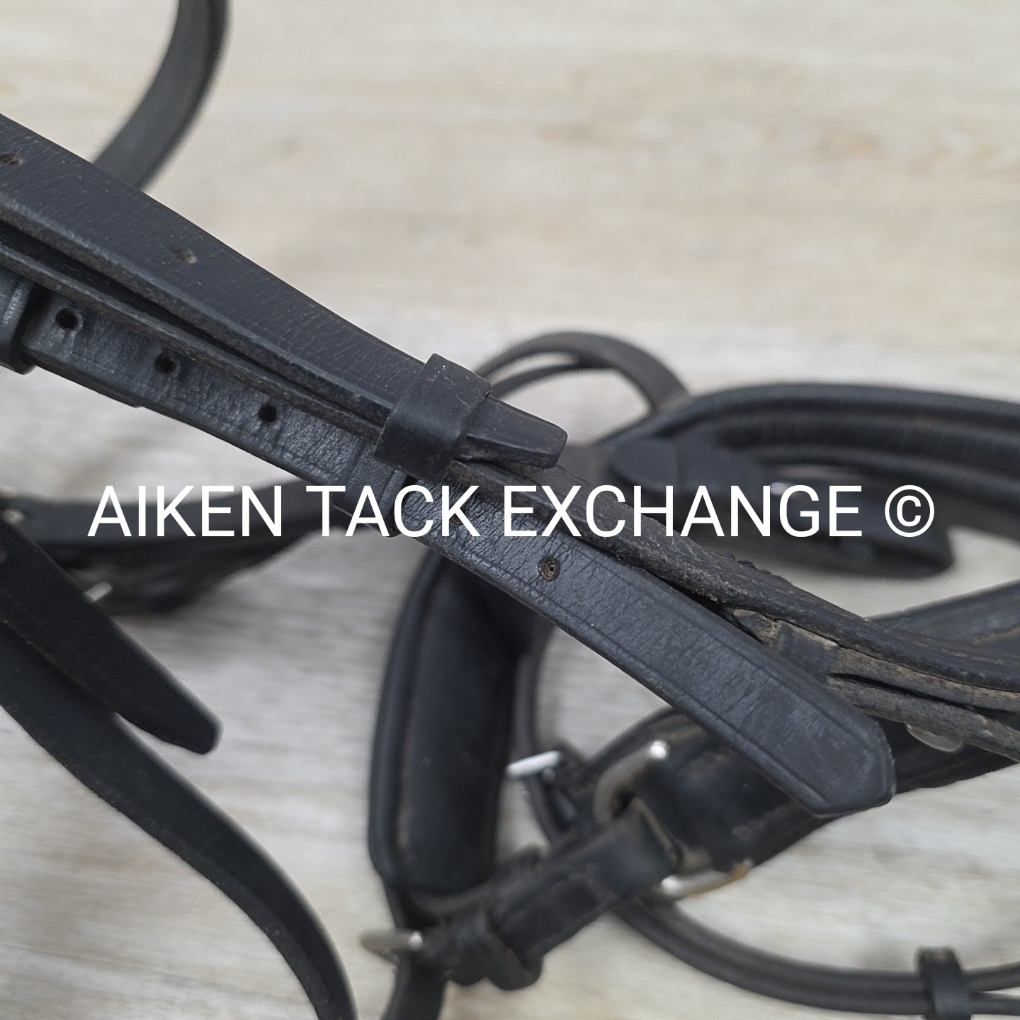 BARGAIN BUNDLE: Dressage Bridle with Rubber Reins, Black, Size Full