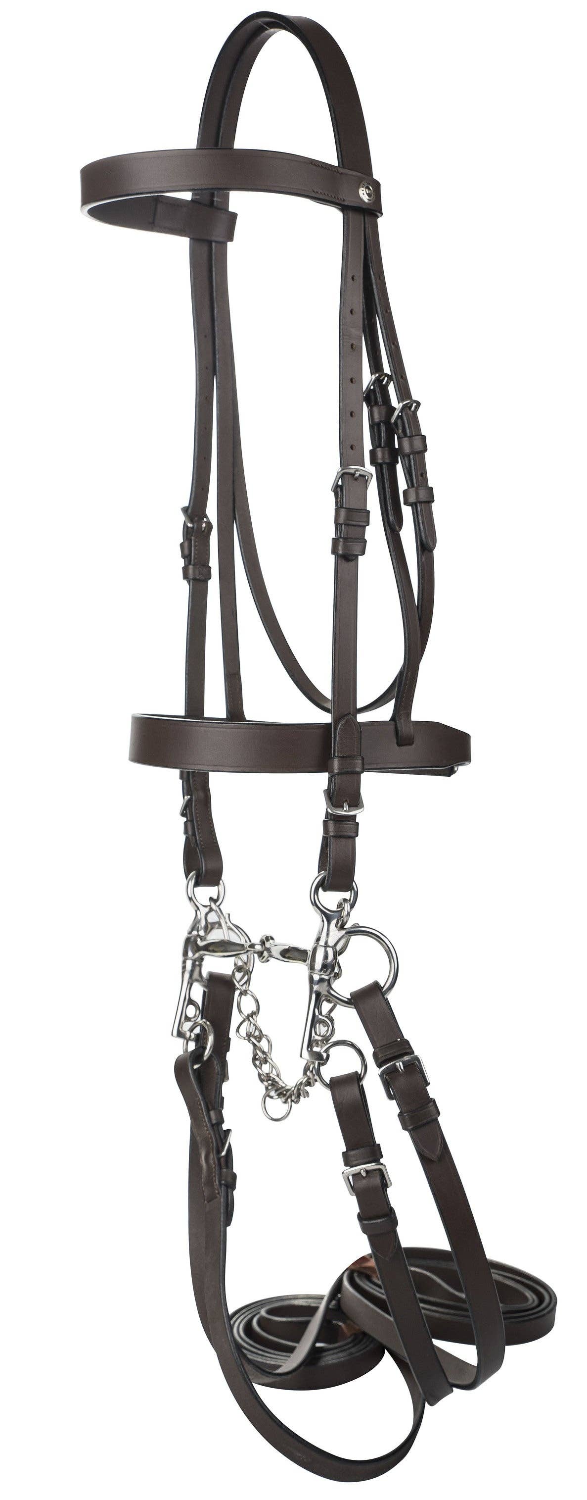 HENRI DE RIVEL POLO BRIDLE WITH DOUBLE REINS: Pony