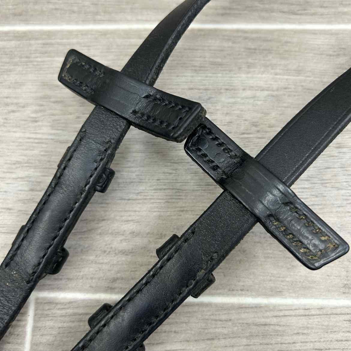 Stubben NT Leather Reins with Extra Grip Rubber Lining, Black, 55"