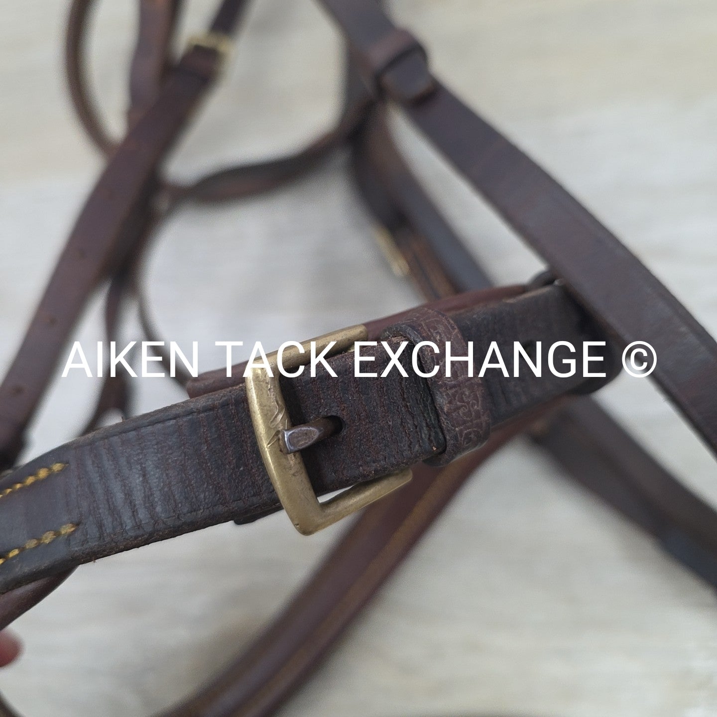 Stubben Plain Raised Flash Bridle with Matching Cotton Web Reins, Brown, Size Fu