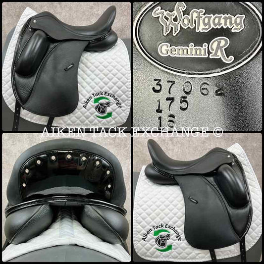 2023 Custom Saddlery Wolfgang Gemini R Monoflap Dressage Saddle, 17.5" Seat, Adjustable Tree, Wool Flocked Panels