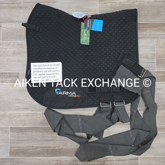Shires Arma Contour Pro Dressage Saddle Pad with Elastic Training Bands