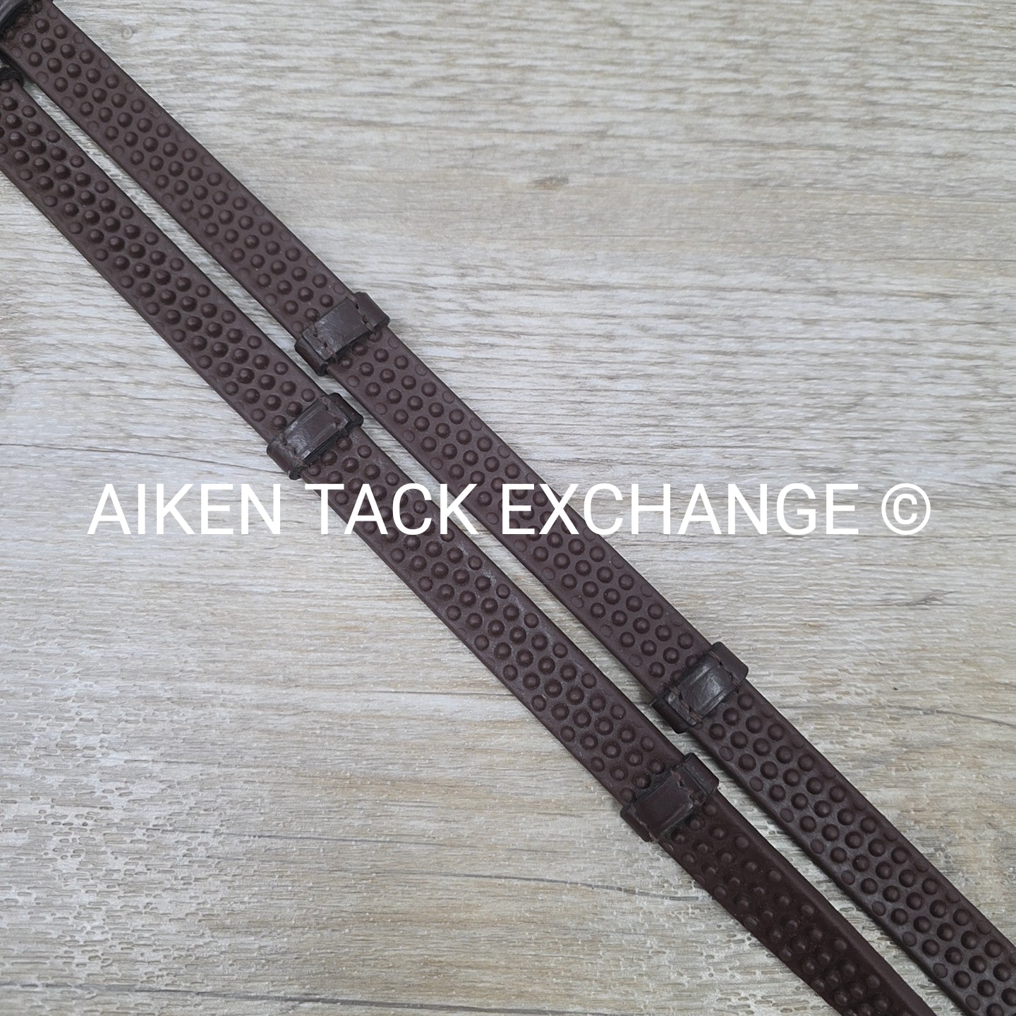 KL Select Black Oak Pebble Grip Reins with Hand Stops, Brown, 54"