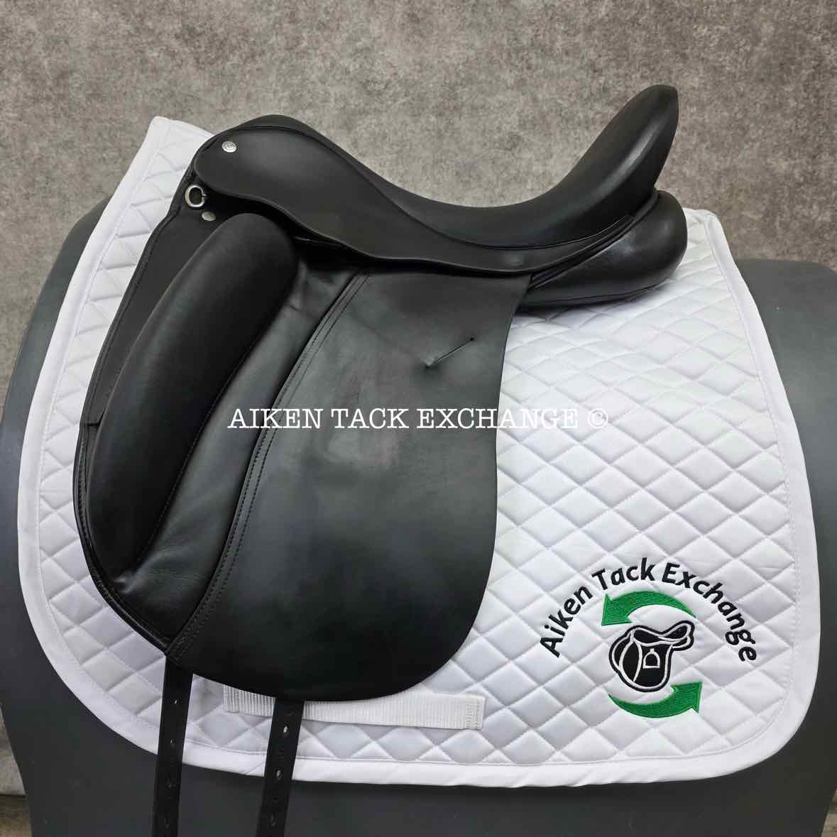 2010 Custom Saddlery Wolfgang Solo Dressage Saddle, 17.5" Seat, Adjustable Tree, Wool Flocked Panels