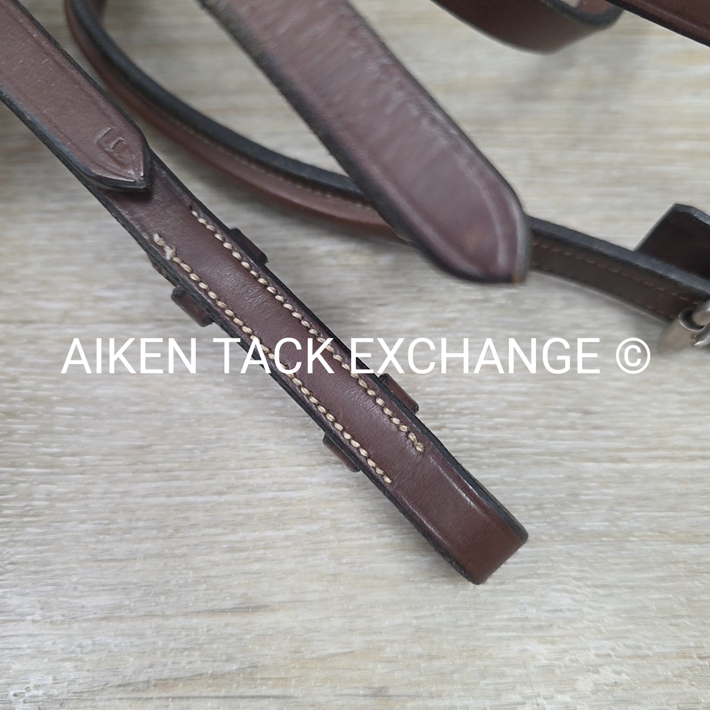 Plain Square Raised Bridle, No Reins, Brown, Size Full