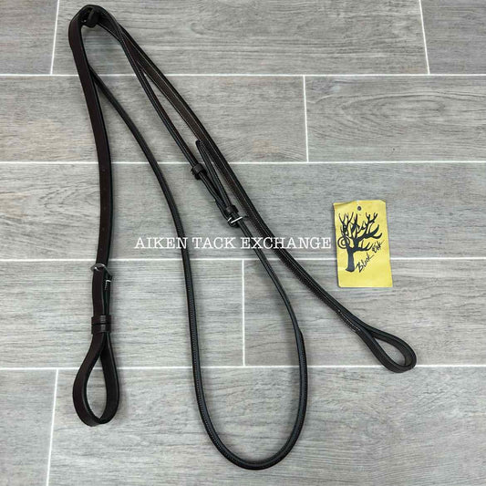 KL Select Black Oak Round Raised Fancy Stitch Standing Martingale, Size Cob