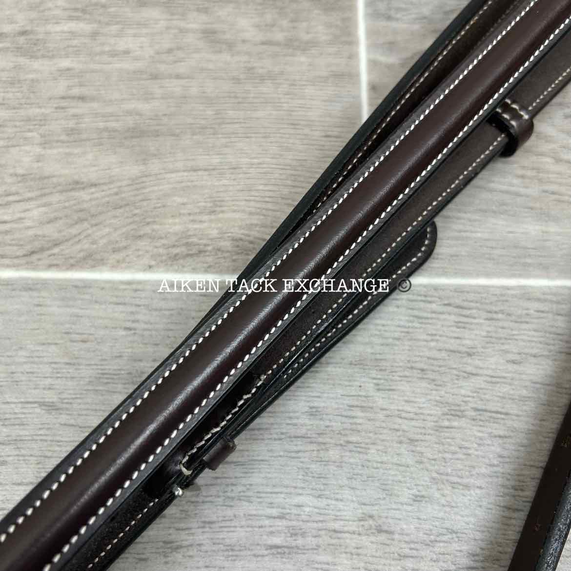 KL Select Black Oak Round Raised Fancy Stitch Standing Martingale, Size Cob