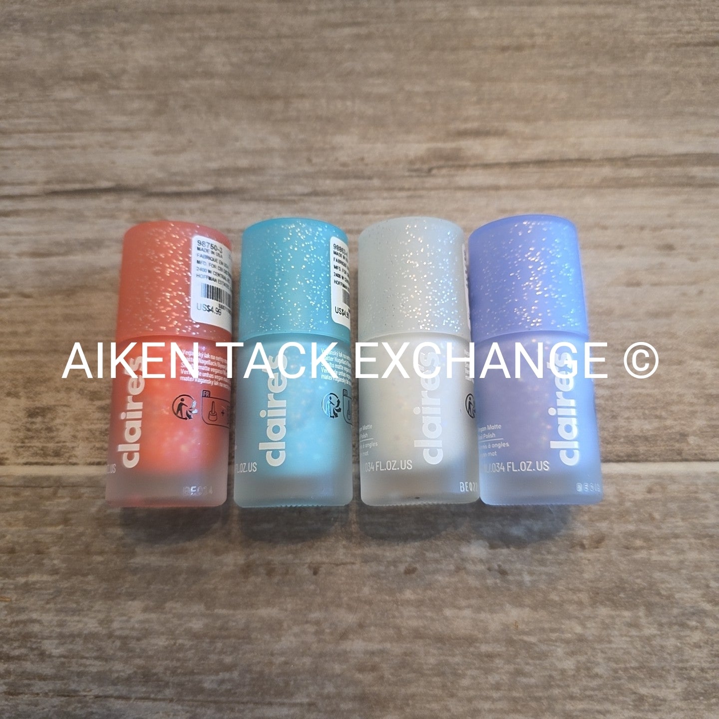 Claire's Matte Glitter Nail Polish - Set of 4