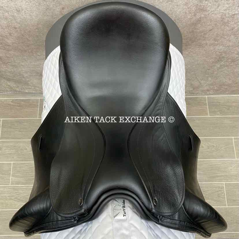 2009 County Perfection Dressage Saddle, 17" Seat, Forward Flap, Medium Tree, Wool Flocked Panels