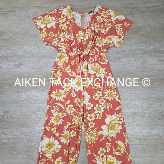 AS U WISH Short Sleeve Long Romper, Size Medium