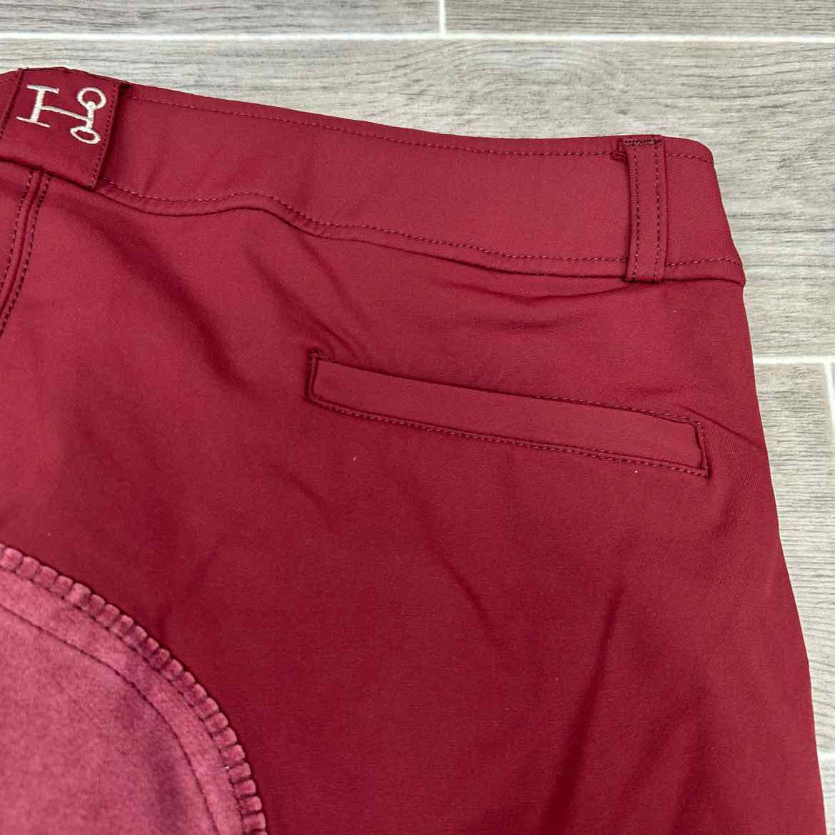 SmartPak Hadley High-Rise Full Seat Breeches in Merlot, Size 36 R