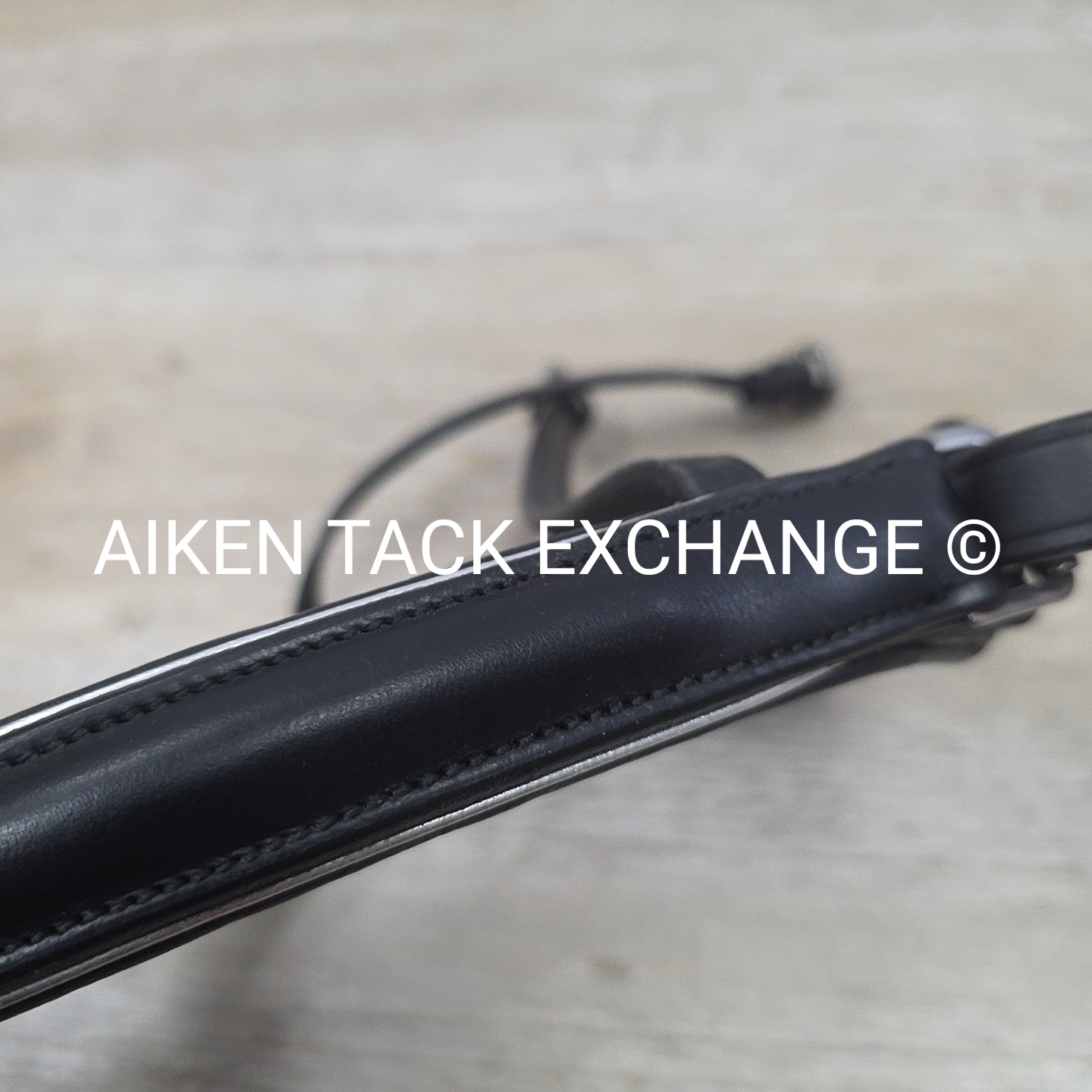 Padded Crank Noseband for Monocrown Bridle, Black with Silver, Size Full