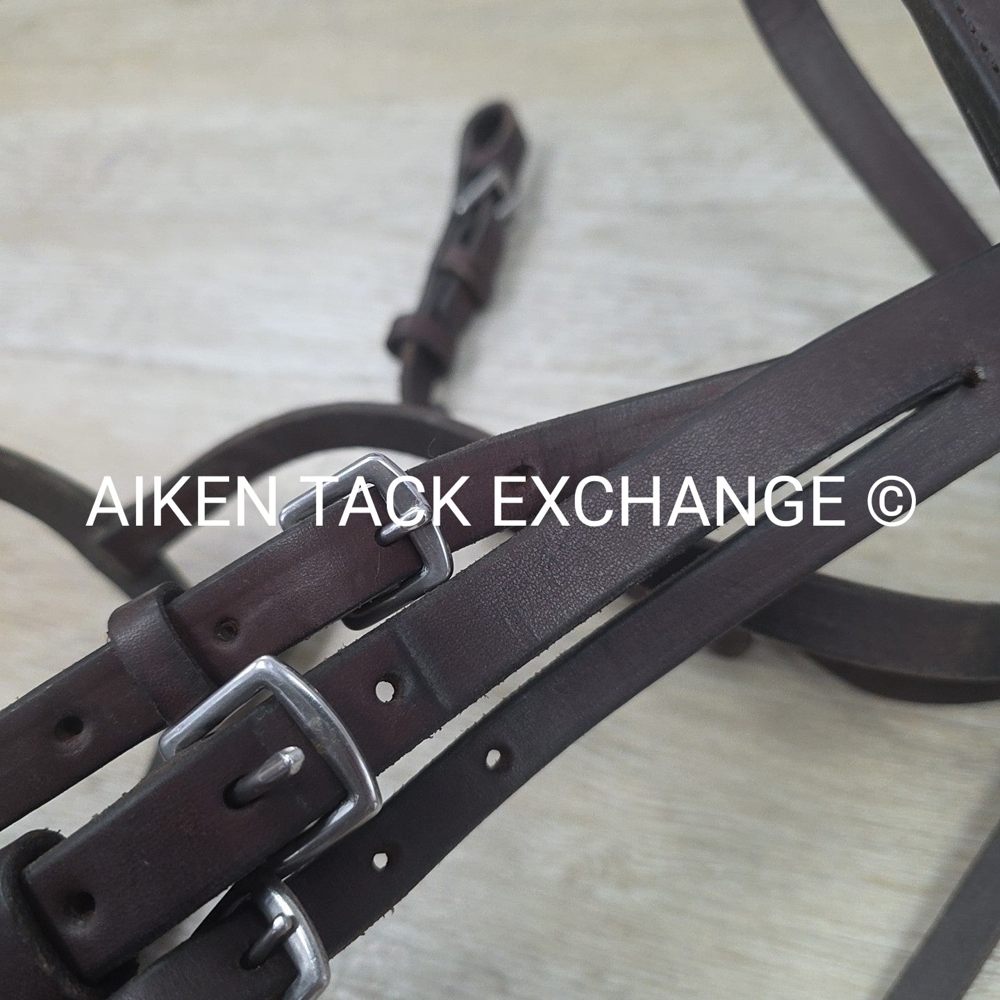 Plain Raised Heavy Duty Bridle, No Reins, Brown, Oversize