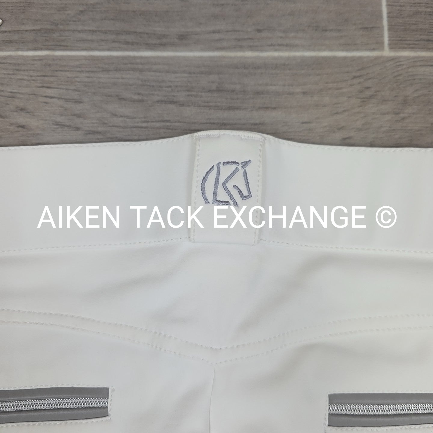 KL Select Gabrielle Full Seat Breeches, White/Grey, Women's Size 32R