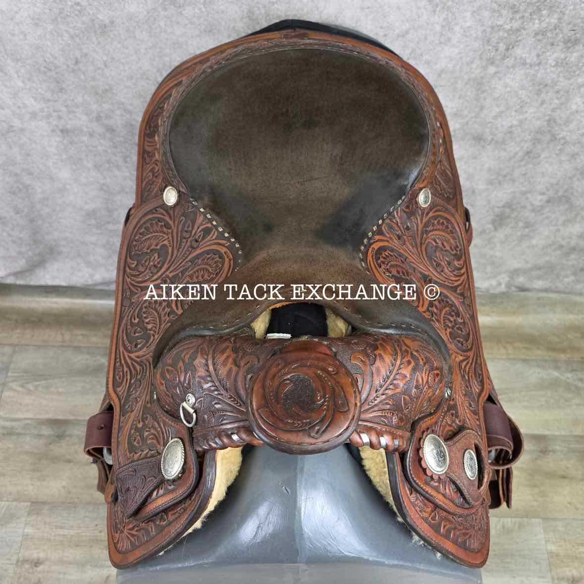 Circle Y Equitation Western Saddle, 15" Seat, Regular Tree - Semi QH Bars